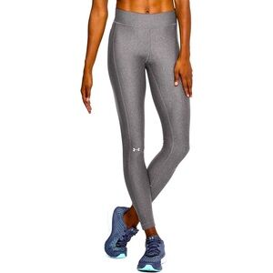 Under Armour HeatGear heather gray mid rise leggings. Size Medium